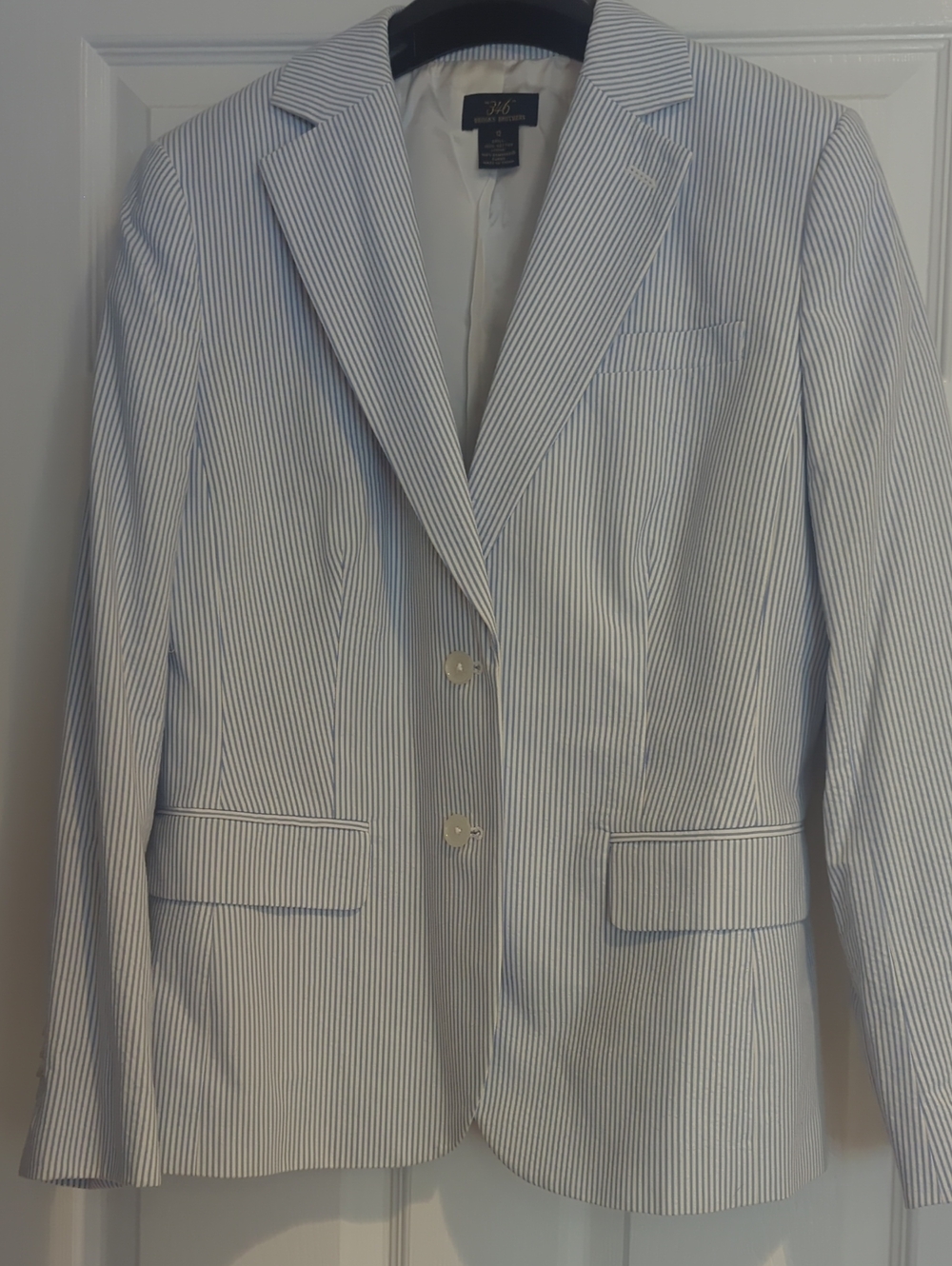 Brooks Brothers Light Blue and White Pinstripe Blazer